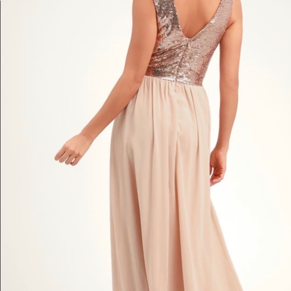 Champagne sequin elegant dress from Lulus